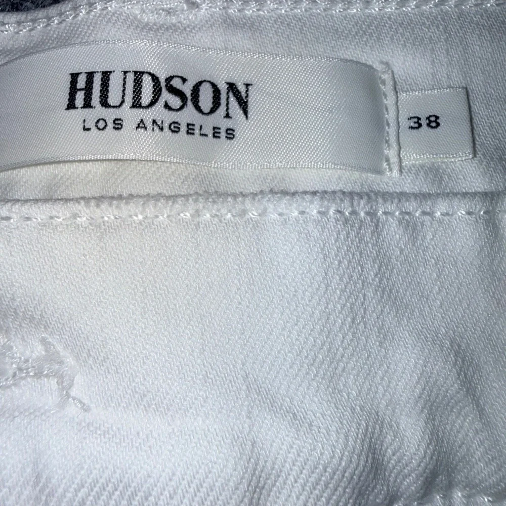 Hudson Zack Skinny Jeans Mens 38 White Distressed Ripped Denim Pants